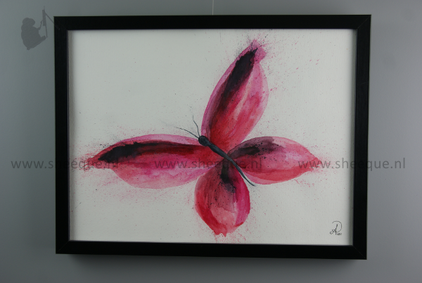 aquarel schilderij rosa